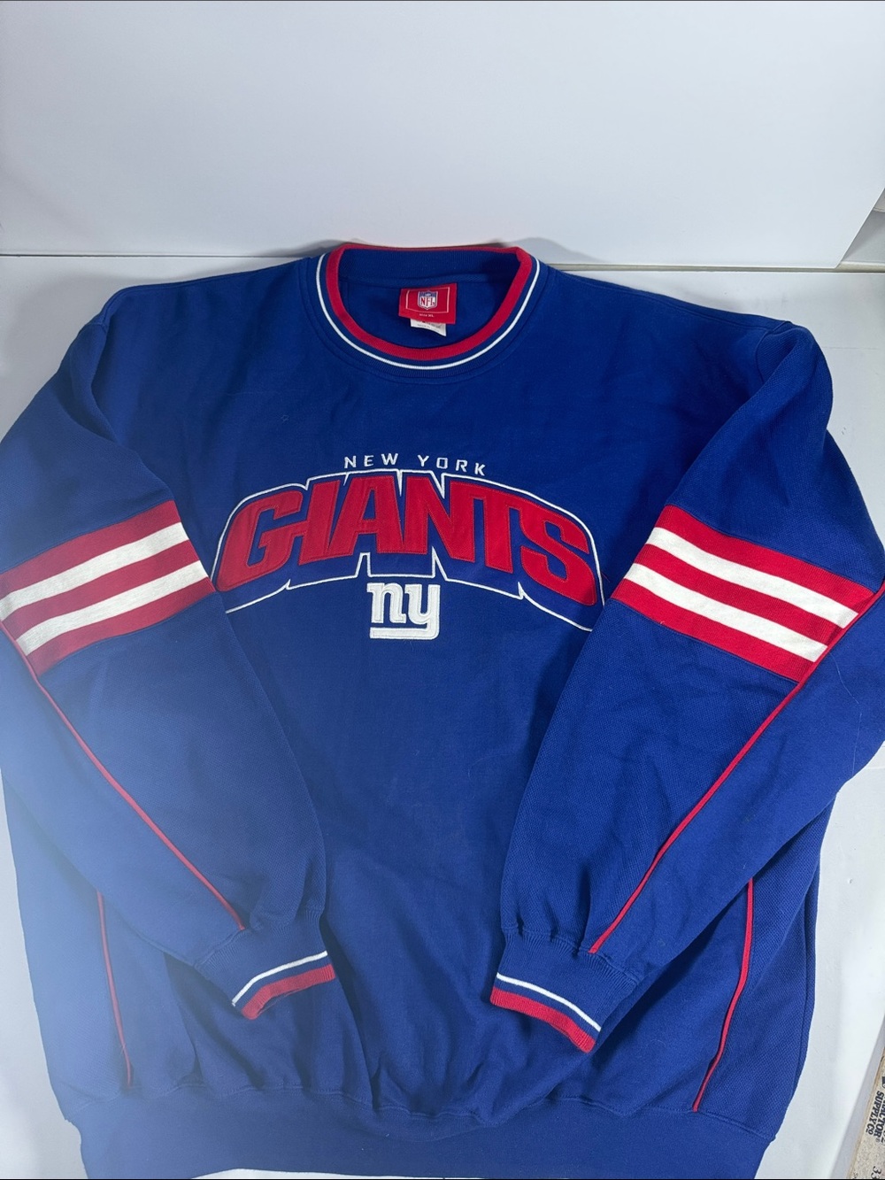 NFL New York Giants Vintage Royal Blue Crewneck with Red & White Accents